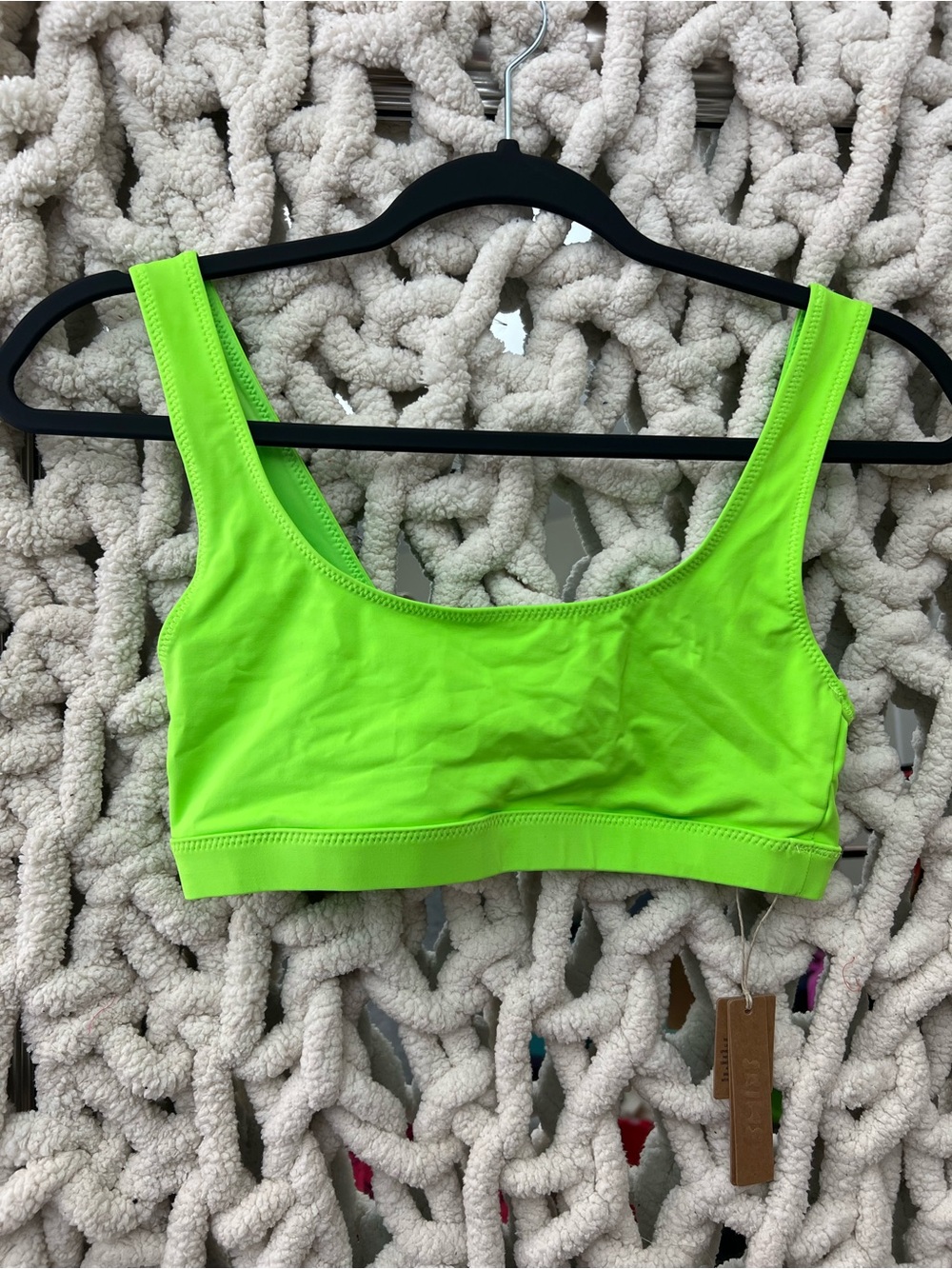 SKIMS RECYCLED SWIM TANK BIKINI TOP NWT - NEON GREEN
